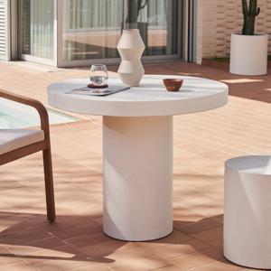 AIGUABLAVA 구아블라 화이트 시멘트 라운드 테이블 90cm