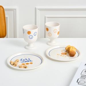 ON 스마일 멜라민 4P세트 접시2P+고블렛2P