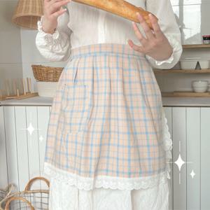 순면 얇은 여름 감성 레이스 하프 앞치마 키친 인테리어 홈카페 꽃집 어린이집 신혼 집들이