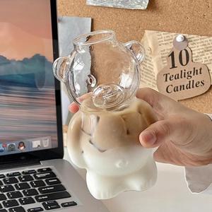 베어 유리컵 곰돌이 모양 유리잔 귀여운 동물컵 320ml