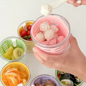 밀폐 과일 샐러드 도시락통 다이어트 직장인 후르츠팟 런치박스 4color
