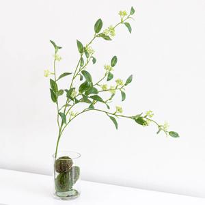 대형 녹색 조경 조화 화병 베리잎가지 이끼돌 72cm (DIY) 테이블 장식