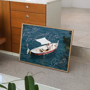 유럽감성포스터 빈티지감성 바다풍경 가로포스터 액자 Romantic boat