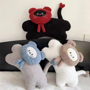후드워머 고양이 인형 쿠션 양털 바디필로우 3컬러
