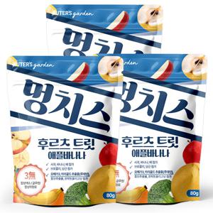 멍치스 애플바나나 80g x 3개 강아지간식 져키 트릿