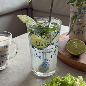 마메종 블루로즈 글라스 텀블러 315ml MADE IN JAPAN