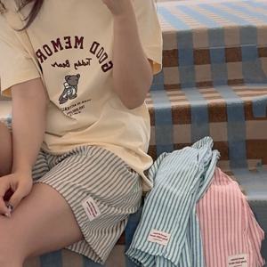 H made 세렌 스트라이프 커플 여름 지지미 시어서커 반바지 파자마 팬츠 3color