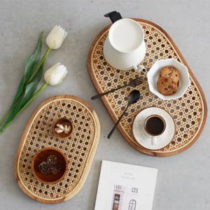 라탄 케인 트레이 타원 (2size)
