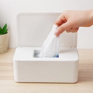 화이트 이중캡 물티슈 다용도 밀폐 커버 케이스 보관함 2size