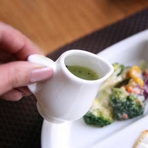 화이트 도자기 손잡이 시럽 크리머 샷잔 시럽볼 미니저그 S