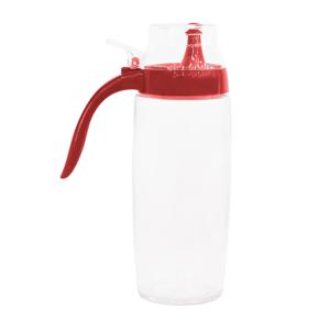 원터치 유리 오일병 식용유 기름 양념통 500ml (레드)