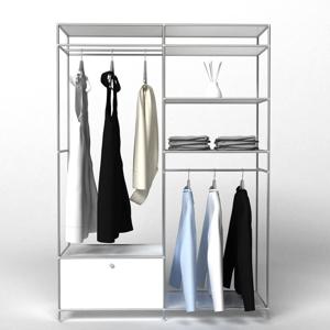 RICO 모듈행거 1400 이동식 시스템 행거 드레스룸 옷장 수납장