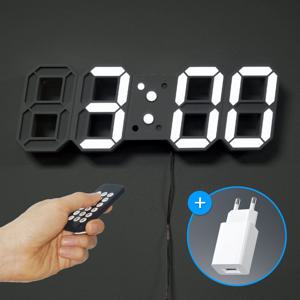 리모컨 3D LED 벽시계 무소음 벽걸이 시계(아답터 포함)