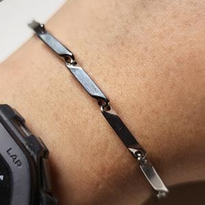 써지컬 스틸 팔찌 대나무 체인 변색없는 팔찌 2mm 볼 뱅글 커플 학생 여름