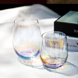 홀로그램 홈카페 민자 유리컵 오로라 글라스잔 340ml