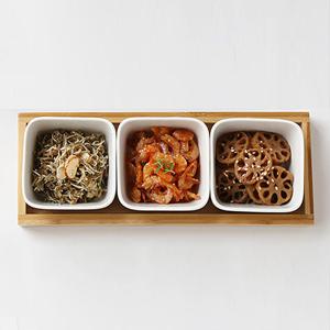 사각 분할 디저트 나눔접시 소스 반찬 그릇 우드트레이 세트 정사각3
