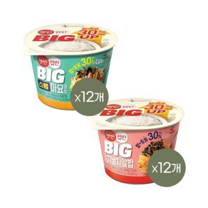 햇반 컵반 BIG 스팸마요덮밥 x12개+김치날치알밥 x12개