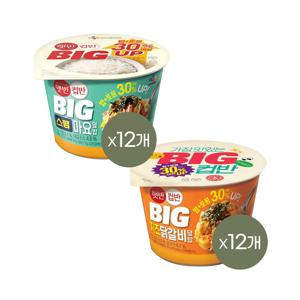 햇반 컵반 BIG 스팸마요덮밥 x12개+치즈닭갈비덮밥 x12개