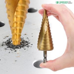 데바 트위스트 스텝드릴비트 TSD 4-32 틴코팅 철판 목재 천공 홀컷터 홀쏘 탭기리