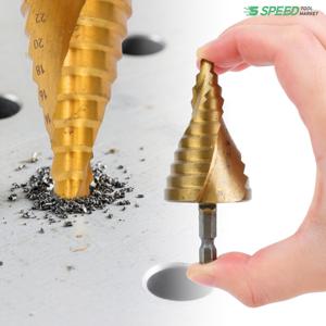 데바 트위스트 스텝드릴비트 TSD 6-35 틴코팅 철판 목재 천공 홀컷터 홀쏘 탭기리