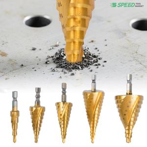 데바 트위스트 스텝드릴비트 TIN 코팅 철판 목재 천공 홀컷터 홀쏘 탭기리