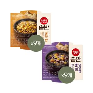 햇반 솥반(꿀약밥 210g x9개+흑미영양밥 200g x9개)