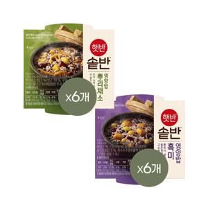 햇반 솥반 뿌리채소영양밥 200g x6개+흑미영양밥 200g x6개