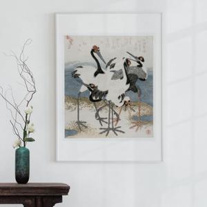 학 그림 동양화 무병장수 건강기원 그림 풍수 인테리어 아트포스터 외국인선물 안방 침실 액자