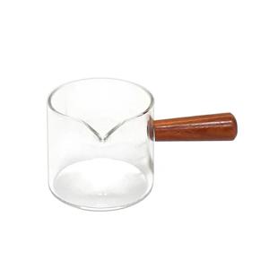 우드핸들 내열 유리 샷잔 에스프레소 샷잔 커피잔 200ml