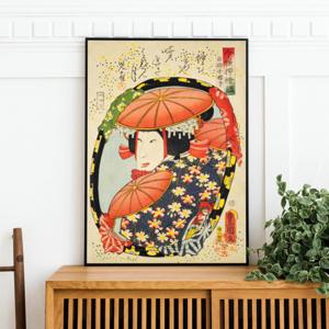 일본 그림 일본 전통 미인도 포스터 빈티지 일러스트 동양화 인테리어 복고풍 벽장식 액자