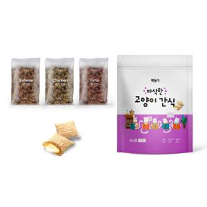바삭한 고양이 간식 과자 3가지맛 600g