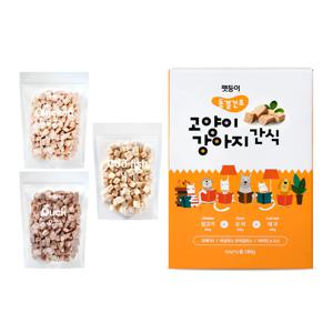 동결건조 고양이 강아지 간식 3가지맛 닭고기 오리 대구 180g