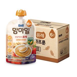 맘마밀 안심이유식 퓨레 6개월 오트밀과 사과프룬 100g*10팩