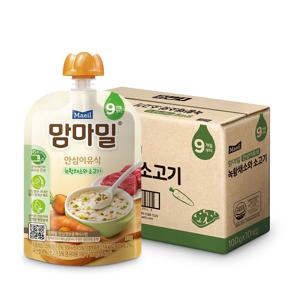 맘마밀 안심이유식 9개월 녹황채소와소고기 100g*10팩
