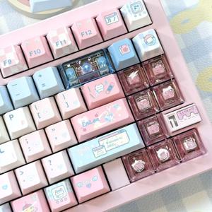 Soulcat 고함량 PBT 염료승화 영문 키캡 167키 커스텀 교체용 (픽셀 고양이)