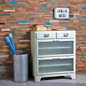 [해외] 빈티지 철제 수납장 2단 레이어 캐비넷