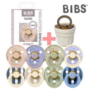 BIBS 컬러 스튜디오 천연고무 쪽쪽이 노리개 젖꼭지+보호캡(색상랜덤)
