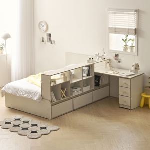 란트 파티션 책장 수납침대 1500책상포함 침대 세트 SS 2color