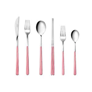 316 유광 커트러리 마블 로즈핑크