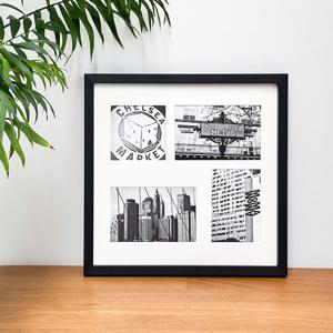 12x12 소호액자 콜라주 멀티사진창 매트보드 4구액자