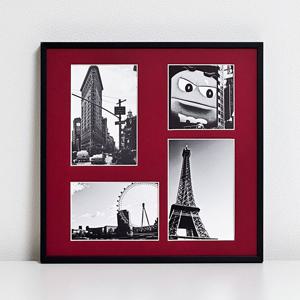 12x12 메탈액자 콜라주 멀티사진창 매트보드 4구액자