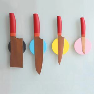 [해외] 1+1 무타공 자석 칼 홀더 원형 주방 포인트 인테리어 벽걸이 칼꽂이