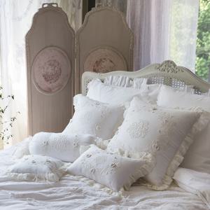 꼬끄시그루 고급 자수쿠션 유제니 4종 아이보리 쇼파 침대 포인트 쿠션커버 (솜 미포함)