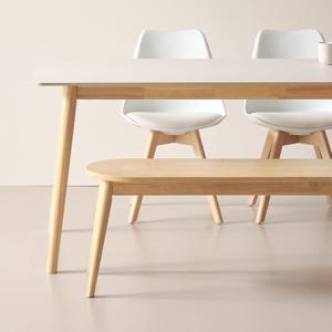 앨리스 3인 벤치의자 원목 식탁 벤치 의자 1400size