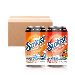 썬키스트 제로 소다 355ml 혼합 (자몽 24캔 + 오렌지 24캔)