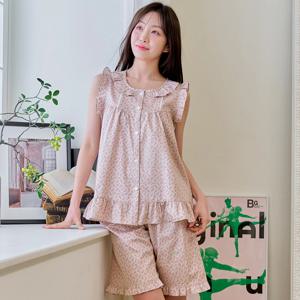 여름용 반팔 여성잠옷 파자마 상하세트 플라워 무늬 여자홈웨어 선물 추천