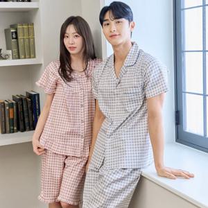 남성 여성 여름 커플잠옷 반팔 상하세트 국내제작 인기 파자마 홈웨어