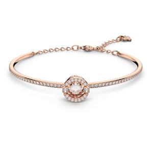 Swarovski Sparkling Dance 뱅글, 라운드 컷, 화이트, 로즈골드 톤 플래팅