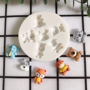 TEMU 1개 카툰 베어 폰단트 실리콘 몰드 DIY 동물 강아지 초콜릿 케이크 베이킹 도구 소프트 캔디 장식용 베이킹 액세서리