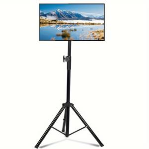 TEMU 조절 가능한 높이의 휴대용 LCD TV 스탠드, 접이식 삼각대 14-42인치 LED 평면 화면 TV용, 최대 44파운드 지원, VESA 100x100/200, 현대적인 거실 및 침실에 이상적, 거실 액세서리 | 다목적 마운팅 솔루션 | 내구성 있는 철 구조
